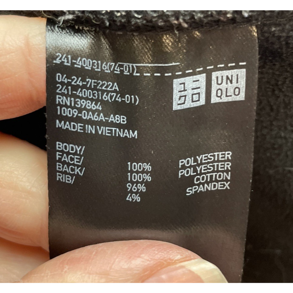 Uniqlo Womens Teddy Fleece Hoodie Jacket Sz S Black Full Zip Sherpa Pockets Cozy - Picture 4 of 9